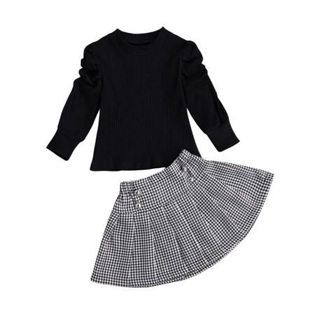 Blakely Mesh Sleeve Skirt Set
