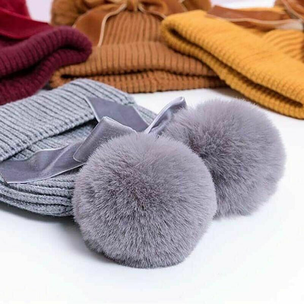 Mia Pompom Bow Beanie
